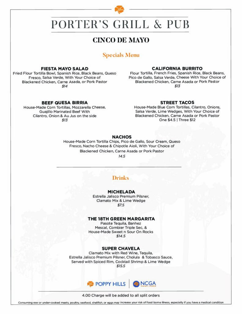 Cinco de Mayo Special at Porter’s