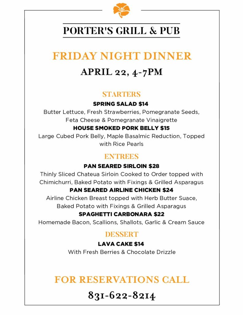 Friday Night Dinner – April 22